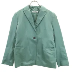 JIL SANDER ジルサンダー イタリア製 シルクブレンド テーラードジャケット 38 グリーン系 ブレザー レディース 古着のサムネイル