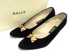 BALLY バリー スエード ヒール パンプス 表記サイズ 3 1/2  (約23.5cm) 靴 シューズ レディース ブラック系×ゴールド系 DK0355のサムネイル