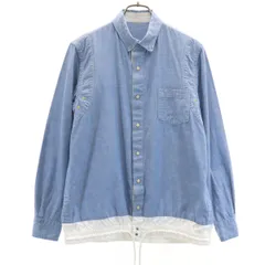 Sacai サカイ 日本製 シャンブレー シャツジャケット 1 ブルー系 メンズ 古着のサムネイル