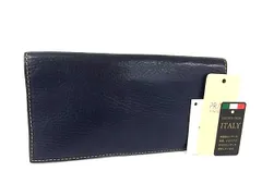 ■新品同様■ PRARE プレリー レザー 二つ折り 長財布 ウォレット 小銭入れ 札入れ カード入れ ネイビー系 DJ8528のサムネイル