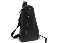 ■新品■未使用■ MONT BLANC モンブラン レザー クロスボディ ショルダーバッグ 斜め掛け 肩掛け メンズ ブラック系 FS2901のサムネイル