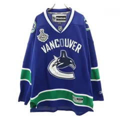 Reebok リーボック NHL バンクーバー・カナックス 長袖 ゲーム シャツ XL 青紺 ホッケー Vancouver Canucks メンズ 古着のサムネイル