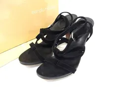 ■美品■ Sergio rossi セルジオロッシ スエード ヒール サンダル 表記サイズ 38 (約25.0cm) 靴 シューズ ブラック系 DJ6195のサムネイル