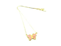 HANAE MORI ハナエモリ バタフライモチーフ ネックレス ペンダント アクセサリー レディース ゴールド系×ピンク系 DJ6470のサムネイル