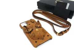■極美品■ MCM エムシーエム モノグラム ヴィセトス柄 レザー  iPhone 11 pro MAX 対応 スマホケース ブラウン系 FH8711のサムネイル