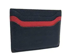 TODS トッズ レザー カードケース カード入れ パスケース 定期入れ メンズ レディース ネイビー系×レッド系 DJ4065のサムネイル