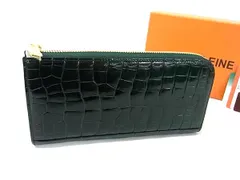 ■極上■本物■JRA公認■新品同様■ HALEINE アレンヌ クロコダイル L字ファスナー 長財布 札入れ 小銭入れ グリーン系 BL8646のサムネイル