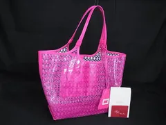 ■新品同様■ Roger Vivier ロジェヴィヴィエ PVC トートバッグ ショルダーバッグ 肩掛けかばん レディース クリア×ピンク系 BK7581のサムネイル