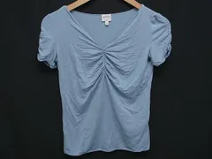 ARMANI COLLEZIONI アルマーニ コレッツィオーニ レーヨン×スパンデックス 半袖 シャツ トップス サイズ44 ライトブルー系 DI8148のサムネイル