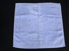 ■極美品■ HERMES エルメス ダダ コットン×モダール 木馬 ポニー ベビータオル ハンドタオル ライトブルー系 FN4950