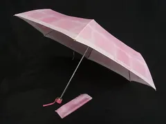■新品同様■ ESTEE LAUDER エスティ ローダー ポリエステル100％ 晴雨兼用 3段折り 折りたたみ傘 折り畳み傘 日傘 ピンク系 DI7017のサムネイル