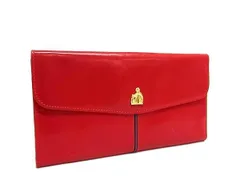 ■美品■ LANVIN ランバン レザー 二つ折り 長財布 ウォレット 小銭入れ 札入れ レディース レッド系 DI5007のサムネイル