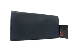 ■美品■ PRARE プレリー レザー 二つ折り 長財布 ウォレット 札入れ 小銭入れ カード入れ メンズ ネイビー系 DI3192のサムネイル