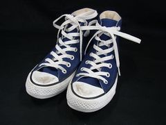 CONVERSE コンバース オールスター キャンバス ハイカットスニーカ 表記サイズ23.0 靴 シューズ ネイビー系×ホワイト系 カジュアル 通勤 中古 DI2991