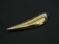 ■美品■ VALENTINO ヴァレンティノ ラインストーン ピンブローチ ピンバッジ アクセサリー ゴールド系×シルバー系 DI1898のサムネイル
