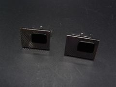 ■美品■ PIERRE BALMAIN ピエールバルマン カフスボタン カフリンクス アクセサリー メンズ シルバー系×ブラック系 フォーマル 冠婚葬祭 結婚式 中古 DY0082