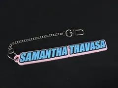 ■美品■ Samantha Thavasa サマンサタバサ ラバー キーホルダー バッグチャーム ブルー系×ピンク系 DH9946のサムネイル