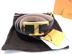 ■新品同様■ TODS トッズ レザー ゴールド金具 ベルト 表記サイズ 95 レディース ブラック系 FJ5642のサムネイル