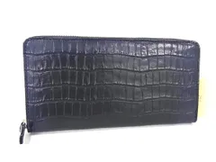 ■新品■未使用■ PRARE プレリー クロコダイル型押しレザー ラウンドファスナー 長財布 ウォレット ブラック系 BM6181のサムネイル