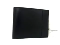 ■新品同様■ Salvatore Ferragamo フェラガモ レザー 二つ折り 財布 ウォレット 札入れ カード入れ メンズ ブラック系 FN0294のサムネイル