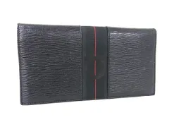 ■新品■未使用■ Salvatore Ferragamo フェラガモ ガンチーニ レザー 二つ折り 長財布 ウォレット メンズ ブラック系 FK7983のサムネイル