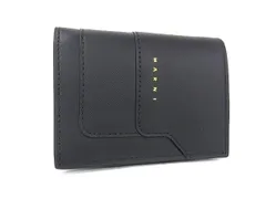 ■新品同様■ MARNI マルニ レザー 二つ折り 財布 コンパクト ウォレット 小銭入れ 札入れ カード入れ レディース ブラック系 FK7074のサムネイル