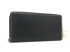 ■新品同様■ PRARE プレリー レザー ラウンドファスナー 長財布 ウォレット 小銭入れ 札入れ メンズ レディース ブラック系 FM4027のサムネイル