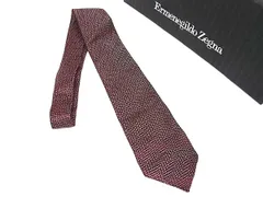 ■新品■未使用■ Ermenegildo Zegna エルメネジルド ゼニア シルク100% 総柄 ネクタイ 紳士 メンズ ボルドー系×ブラック系 BI9482のサムネイル