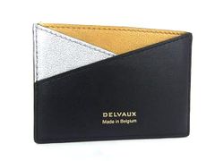 ■新品■未使用■ DELVAUX デルヴォー レザー カードケース カード入れ パスケース 定期入れ レディース メンズ ブラック系 BI8770