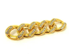 ■美品■ HANAE MORI ハナエモリ ラインストーン ピンブローチ ピンバッジ アクセサリー レディース ゴールド系 DG8952のサムネイル
