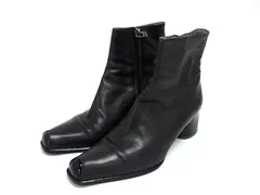 ■美品■ BALLY バリー レザー ショートブーツ 表記サイズ2 1/2(約21.5cm) 靴 シューズ レディース ブラック系 DG5004のサムネイル