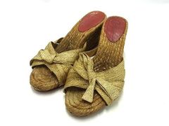 Christian Louboutin クリスチャンルブタン オープントゥ ヒール 靴 シューズ レディース ブラウン系 カジュアル 通勤 中古 DG0260