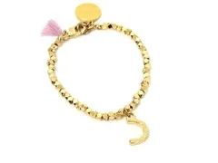 ■美品■ Samantha Thavasa サマンサタバサ フリンジ ブレスレット アクセサリー レディース ゴールド系×ピンク系 DF9366のサムネイル