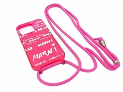 ■美品■ MARNI マルニ シリコン ショルダーひも付き iPhone14pro対応 アイフォンケース スマホケース ピンク系 AZ8638のサムネイル