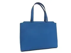 ■新品同様■ Valextra ヴァレクストラ Vライン ホリゾンタル レザー トートバッグ ショルダー メンズ レディース ブルー系 FC7263のサムネイル