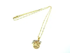 ■美品■ NINA RICCI ニナリッチ ラインストーン ネックレス ペンダント アクセサリー レディース ゴールド系 DF0223のサムネイル