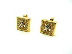 ■美品■ NINA RICCI ニナリッチ ラインストーン イヤリング クリップ式 アクセサリー レディース ゴールド系×クリア DF0230のサムネイル