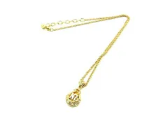 ■美品■ NINA RICCI ニナリッチ ラインストーン ネックレス ペンダント アクセサリー レディース ゴールド系 DF0248のサムネイル