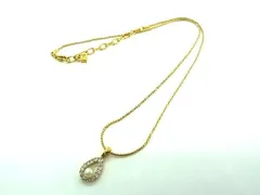 ■美品■ NINA RICCI ニナリッチ ラインストーン パール ネックレス ペンダント アクセサリー レディース ゴールド系 DF0091のサムネイル