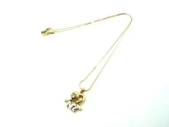 ■美品■ NINA RICCI ニナリッチ ラインストーン ネックレス ペンダント アクセサリー レディース ゴールド系 DF0125のサムネイル
