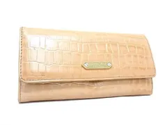 ■美品■ Samantha Thavasa サマンサタバサ クロコダイル型押しレザー 長財布 ウォレット 小銭入れ 札入れ ベージュ系 DF2608のサムネイル