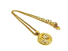 ■美品■ NINA RICCI ニナリッチ ラインストーン ネックレス ペンダント アクセサリー レディース ゴールド系 DE9309のサムネイル