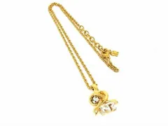 ■美品■ NINA RICCI ニナリッチ ラインストーン ネックレス ペンダント アクセサリー レディース ゴールド系 DE7568のサムネイル