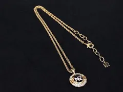 ■美品■ NINA RICCI ニナリッチ ラインストーン ネックレス ペンダント アクセサリー レディース ゴールド系 DE7526のサムネイル