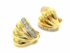 ■極美品■ NINA RICCI ニナリッチ ラインストーン クリップ式 イヤリング アクセサリー レディース ゴールド系×シルバー系 DE7269のサムネイル