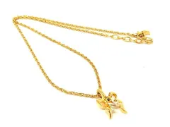 ■極美品■ NINA RICCI ニナリッチ リボン ネックレス ペンダント アクセサリー レディース ゴールド系 DE4605のサムネイル