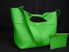■新品同様■ ALEXANDER McQUEEN アレキサンダー マックイーン レザー ポーチ付き 2WAY ハンドバッグ ショルダー グリーン系 FA3801のサムネイル