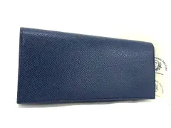 ■新品同様■ PRAIRIE TRADITIONAL FACTORY プレリートラディショナルファクトリー レザー 二つ折り 長財布 ウォレット ネイビー系 AV8964のサムネイル