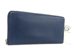 ■新品同様■ PRAIRIE TRADITIONAL FACTORY プレリートラディショナルファクトリー レザー ラウンドファスナー 長財布 ネイビー系 AV8976のサムネイル