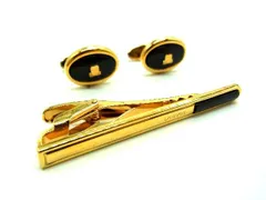■美品■ LANVIN ランバン ロゴモチーフ ネクタイピン アクセサリー ビジネス 紳士 2点セット メンズ ゴールド系 DE1352のサムネイル